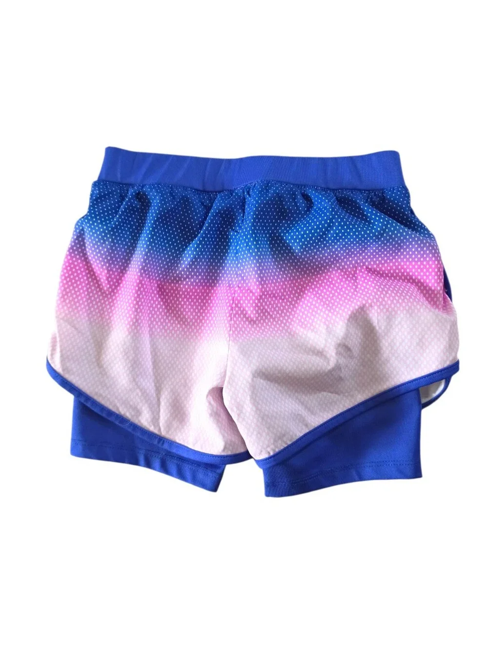 OshKosh Girls Gradient Athletic Shorts in Blue & Pink Built in Bike Shorts 6X